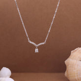 Diamond Chevron Bar Pendant Chain